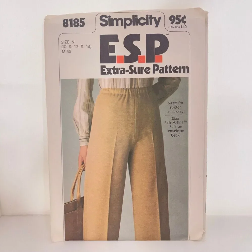 #8185 Simplicity Misses Pull on Pants Sewing Pattern Size 10-14